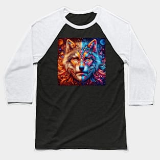 Psychedelic Wolf Baseball T-Shirt